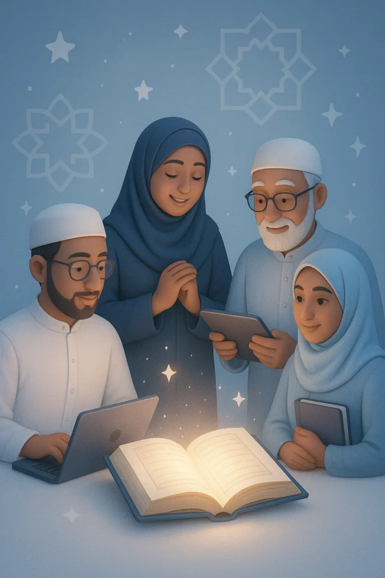 A team of Muslim educators working together to teach the Quran online